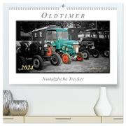 Oldtimer - nostalgische Trecker (hochwertiger Premium Wandkalender 2024 DIN A2 quer), Kunstdruck in Hochglanz