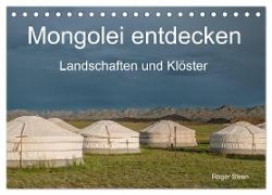 Mongolei entdecken - Landschaften und Klöster (Tischkalender 2024 DIN A5 quer), CALVENDO Monatskalender