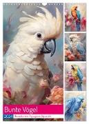 Bunte Vögel. Bezaubernde Papageien-Aquarelle (Wandkalender 2024 DIN A3 hoch), CALVENDO Monatskalender