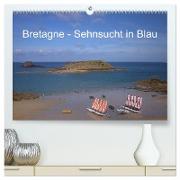 Bretagne - Sehnsucht in Blau (hochwertiger Premium Wandkalender 2024 DIN A2 quer), Kunstdruck in Hochglanz