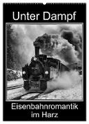 Unter Dampf. Eisenbahnromantik im Harz (Wandkalender 2024 DIN A2 hoch), CALVENDO Monatskalender