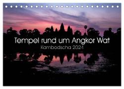 Tempel rund um Angkor Wat (Tischkalender 2024 DIN A5 quer), CALVENDO Monatskalender