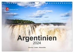 Argentinien, Gauchos - Anden - Wasserfälle (Wandkalender 2024 DIN A4 quer), CALVENDO Monatskalender