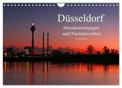 Düsseldorf Abendstimmungen und Nachtansichten (Wandkalender 2024 DIN A4 quer), CALVENDO Monatskalender