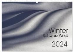 Winter Schwarz-Weiß (Wandkalender 2024 DIN A2 quer), CALVENDO Monatskalender
