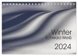 Winter Schwarz-Weiß (Tischkalender 2024 DIN A5 quer), CALVENDO Monatskalender