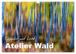 Atelier Wald - gemalt mit Licht (Wandkalender 2024 DIN A3 quer), CALVENDO Monatskalender