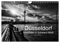 Düsseldorf Ansichten in Schwarz-Weiß (Wandkalender 2024 DIN A4 quer), CALVENDO Monatskalender