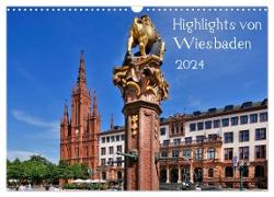 Highlights von Wiesbaden (Wandkalender 2024 DIN A3 quer), CALVENDO Monatskalender