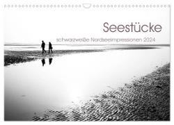 Seestücke. Schwarzweiße Nordseeimpressionen 2024 (Wandkalender 2024 DIN A3 quer), CALVENDO Monatskalender