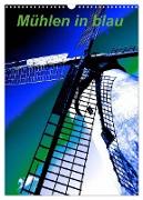 Mühlen in blau (Wandkalender 2024 DIN A3 hoch), CALVENDO Monatskalender