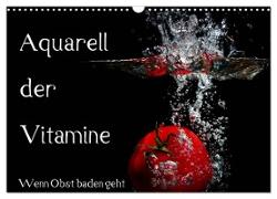 Aquarell der Vitamine ¿ Wenn Obst baden geht (Wandkalender 2024 DIN A3 quer), CALVENDO Monatskalender