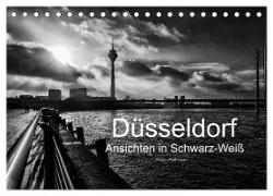 Düsseldorf Ansichten in Schwarz-Weiß (Tischkalender 2024 DIN A5 quer), CALVENDO Monatskalender