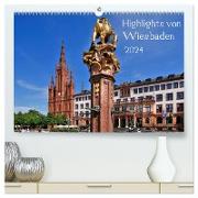 Highlights von Wiesbaden (hochwertiger Premium Wandkalender 2024 DIN A2 quer), Kunstdruck in Hochglanz