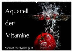 Aquarell der Vitamine ¿ Wenn Obst baden geht (Wandkalender 2024 DIN A2 quer), CALVENDO Monatskalender