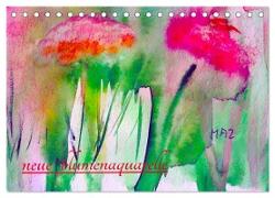 Neue Blumenaquarelle (Tischkalender 2024 DIN A5 quer), CALVENDO Monatskalender