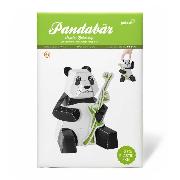 Papierspielzeug. Panda mit Bambus
