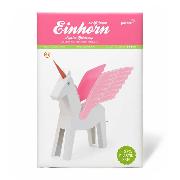 Papierspielzeug. Einhorn weiss/pink