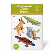 Papierspielzeugset. 4 australische Tiere