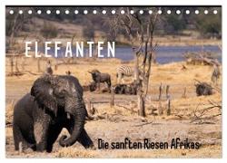 Elefanten - Die sanften Riesen Afrikas (Tischkalender 2024 DIN A5 quer), CALVENDO Monatskalender