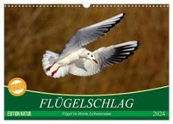 Flügelschlag - Vögel in ihrem natürlichen Lebensraum (Wandkalender 2024 DIN A3 quer), CALVENDO Monatskalender