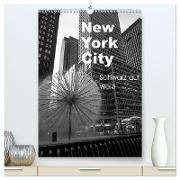 New York City Schwarz auf Weiß (hochwertiger Premium Wandkalender 2024 DIN A2 hoch), Kunstdruck in Hochglanz