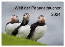 Welt der Papageitaucher (Wandkalender 2024 DIN A2 quer), CALVENDO Monatskalender