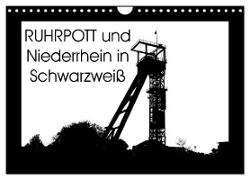 Ruhrpott und Niederrhein in Schwarzweiß (Wandkalender 2024 DIN A4 quer), CALVENDO Monatskalender
