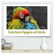 Kunterbunte Papageien und Sittiche (hochwertiger Premium Wandkalender 2024 DIN A2 quer), Kunstdruck in Hochglanz