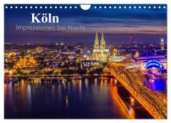 Köln Impressionen bei Nacht (Wandkalender 2024 DIN A4 quer), CALVENDO Monatskalender