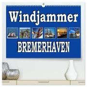 Windjammer - Bremerhaven (hochwertiger Premium Wandkalender 2024 DIN A2 quer), Kunstdruck in Hochglanz