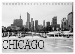 Icy Chicago (Tischkalender 2024 DIN A5 quer), CALVENDO Monatskalender