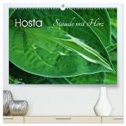 Hosta Staude mit Herz (hochwertiger Premium Wandkalender 2024 DIN A2 quer), Kunstdruck in Hochglanz