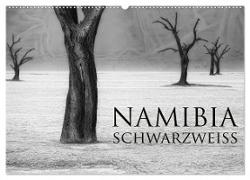 Namibia schwarzweiß (Wandkalender 2024 DIN A2 quer), CALVENDO Monatskalender