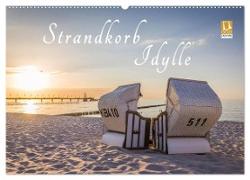 Strandkorb Idylle (Wandkalender 2024 DIN A2 quer), CALVENDO Monatskalender