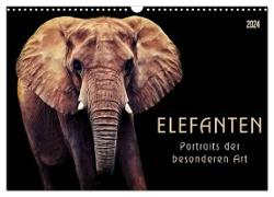 Elefanten - Portraits der besonderen Art (Wandkalender 2024 DIN A3 quer), CALVENDO Monatskalender