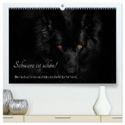 Schwarz ist schön! Der lackschwarze altdeutsche Schäferhund (hochwertiger Premium Wandkalender 2024 DIN A2 quer), Kunstdruck in Hochglanz