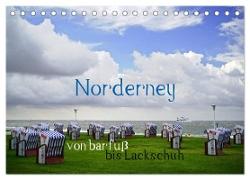 Norderney - von barfuß bis Lackschuh (Tischkalender 2024 DIN A5 quer), CALVENDO Monatskalender