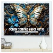 Schmetterlinge voller Kunst (hochwertiger Premium Wandkalender 2024 DIN A2 quer), Kunstdruck in Hochglanz