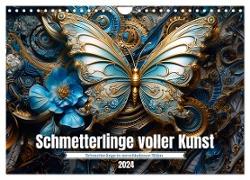 Schmetterlinge voller Kunst (Wandkalender 2024 DIN A4 quer), CALVENDO Monatskalender