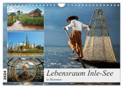 Lebensraum Inle-See in Myanmar (Wandkalender 2024 DIN A4 quer), CALVENDO Monatskalender