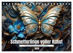 Schmetterlinge voller Kunst (Tischkalender 2024 DIN A5 quer), CALVENDO Monatskalender