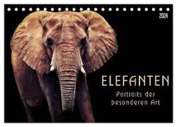 Elefanten - Portraits der besonderen Art (Tischkalender 2024 DIN A5 quer), CALVENDO Monatskalender