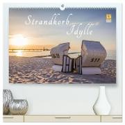 Strandkorb Idylle (hochwertiger Premium Wandkalender 2024 DIN A2 quer), Kunstdruck in Hochglanz