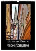 Gassen und Türme in Regensburg (Wandkalender 2024 DIN A3 hoch), CALVENDO Monatskalender
