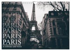 Paris - in schwarz und weiss (Wandkalender 2024 DIN A4 quer), CALVENDO Monatskalender