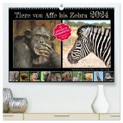 Tiere von Affe bis Zebra 2024 (hochwertiger Premium Wandkalender 2024 DIN A2 quer), Kunstdruck in Hochglanz