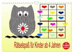 Rätselspaß für Kinder ab 4 Jahren (Wandkalender 2024 DIN A4 quer), CALVENDO Monatskalender