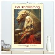 Der Drachenkönig. Ritter unter der Herrschaft des Biests (hochwertiger Premium Wandkalender 2024 DIN A2 hoch), Kunstdruck in Hochglanz