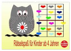 Rätselspaß für Kinder ab 4 Jahren (Wandkalender 2024 DIN A2 quer), CALVENDO Monatskalender